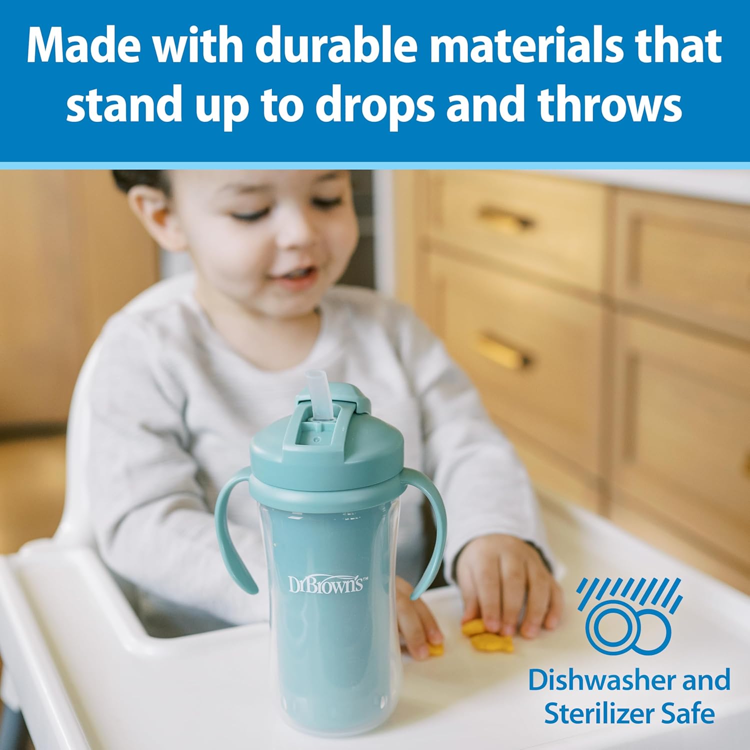 Dr. Brown’s Milestones Insulated Straw Cup, 10oz/300ml - 2pk (4 Colors) | 12M+