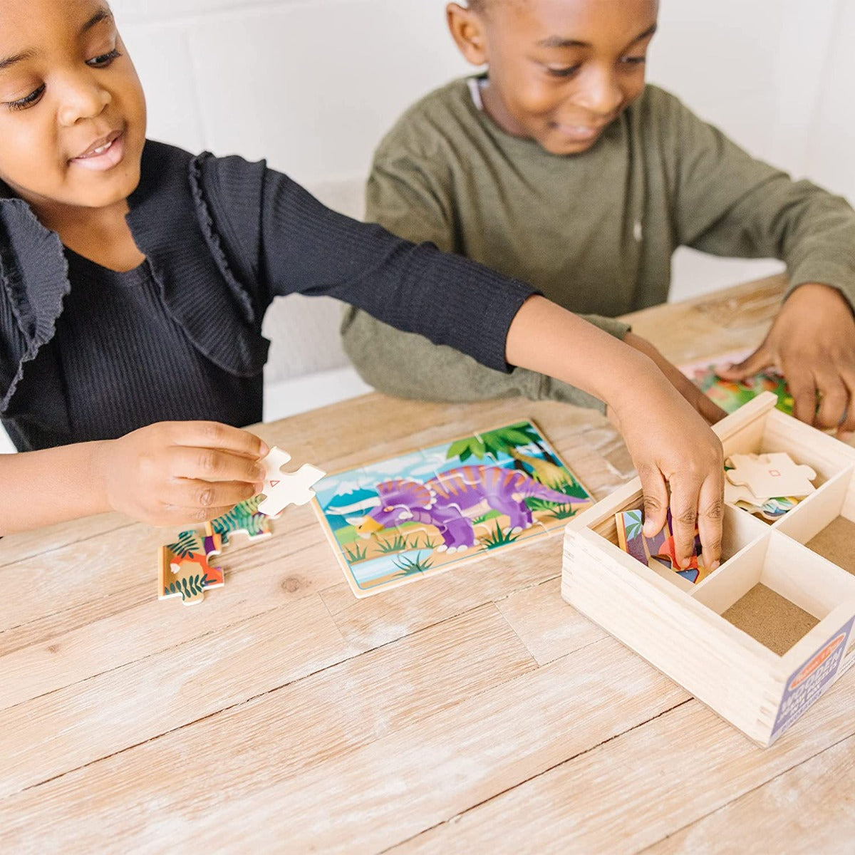 Melissa & Doug Jigsaw Puzzles in a Box, 4 x 12pcs (4 Designs) - Pupsik Singapore