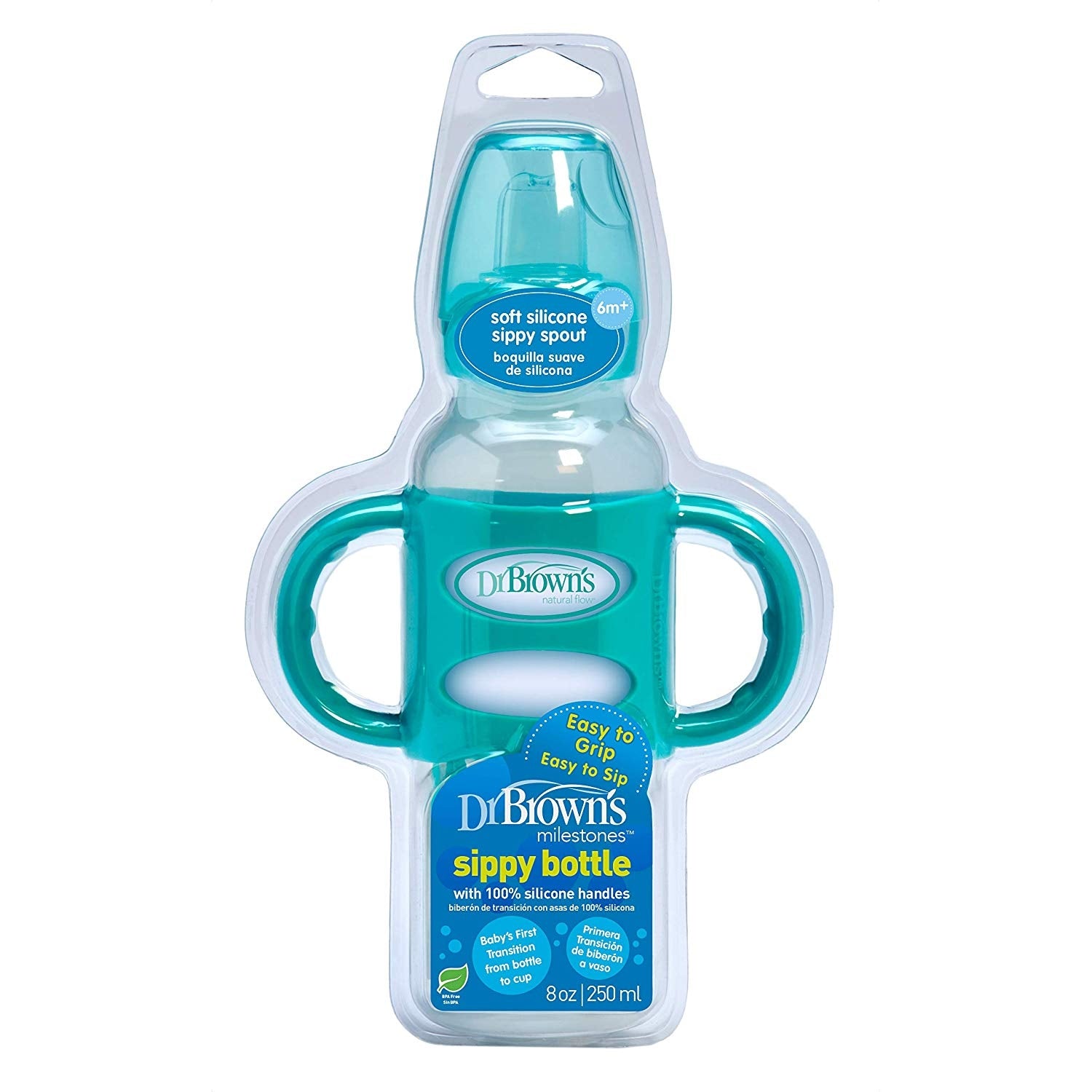 Dr. Brown's Milestones Sippy Bottle w Handles (Narrow) (8oz) (2 Colours) - Pupsik Singapore