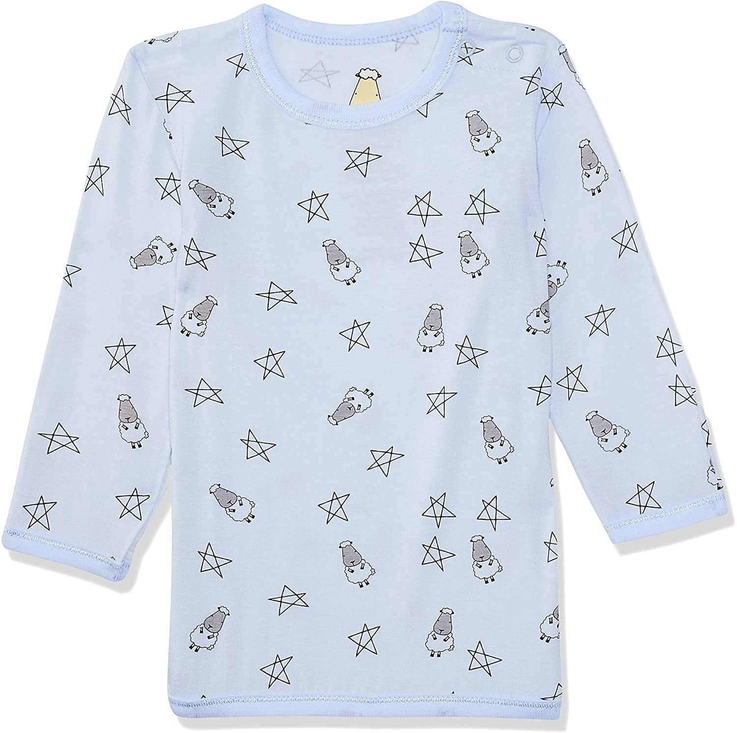 Baa Baa Sheepz Baby Long Sleeve Pyjama Set - Small Star & Sheep Blue/Big Sheep Grey (2 Sizes)