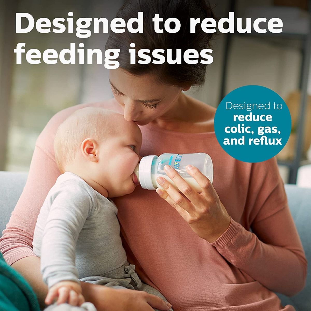 Philips Avent Anti-Colic Milk Baby Bottle with AirFree Vent, 9oz (3pk)