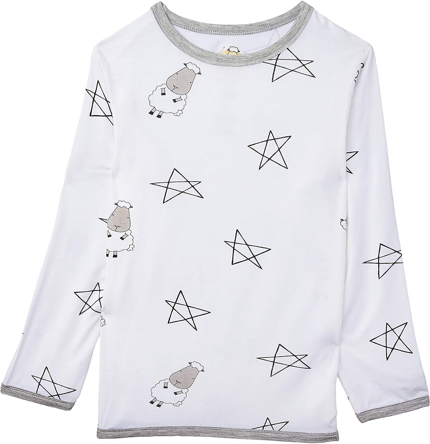 Baa Baa Sheepz Baby Long Sleeve Pyjama Set - Big Star & Sheep White/Blue Star Grey