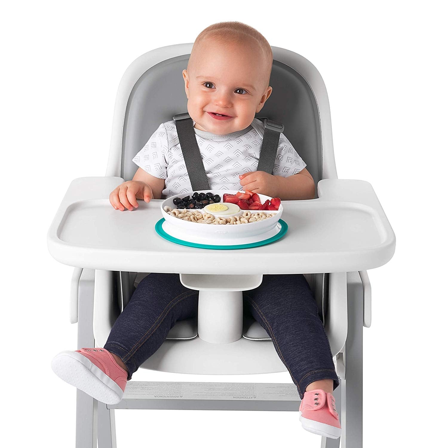 OXO Tot Stick & Stay Suction Divided Baby Plate (5 Colours) - Pupsik Singapore