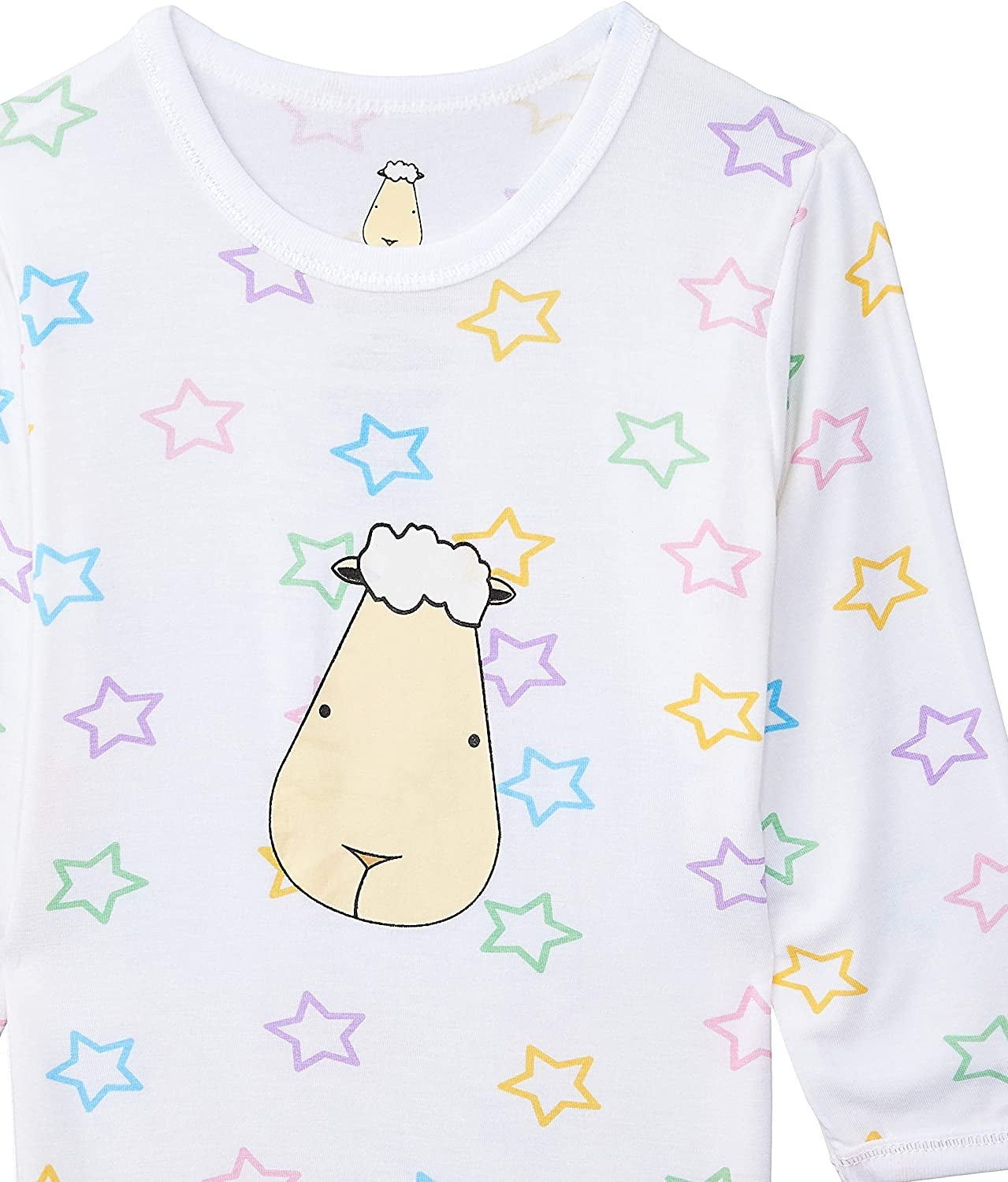 Baa Baa Sheepz Baby Long Sleeve Pyjama Set - Colourful Star White/Big Moon Sheep Grey (3 Sizes)
