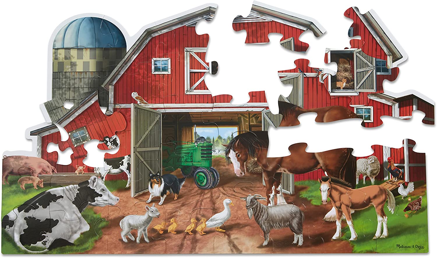Melissa & Doug Floor Puzzle, 32 Pcs - Barn-Shaped