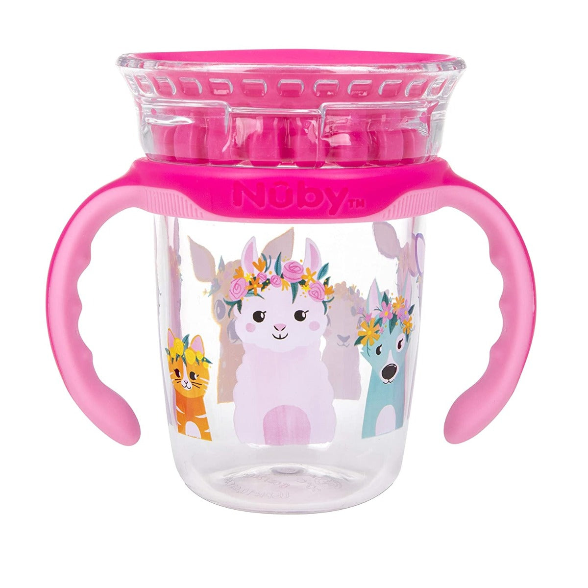 Nuby 360 Edge Printed 2-Stage Drinking Rim Tritan Cup, 240ml (3 Designs)