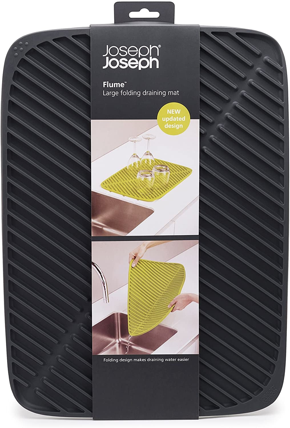 Joseph Joseph Flume Large Dish Draining Mat - Grey