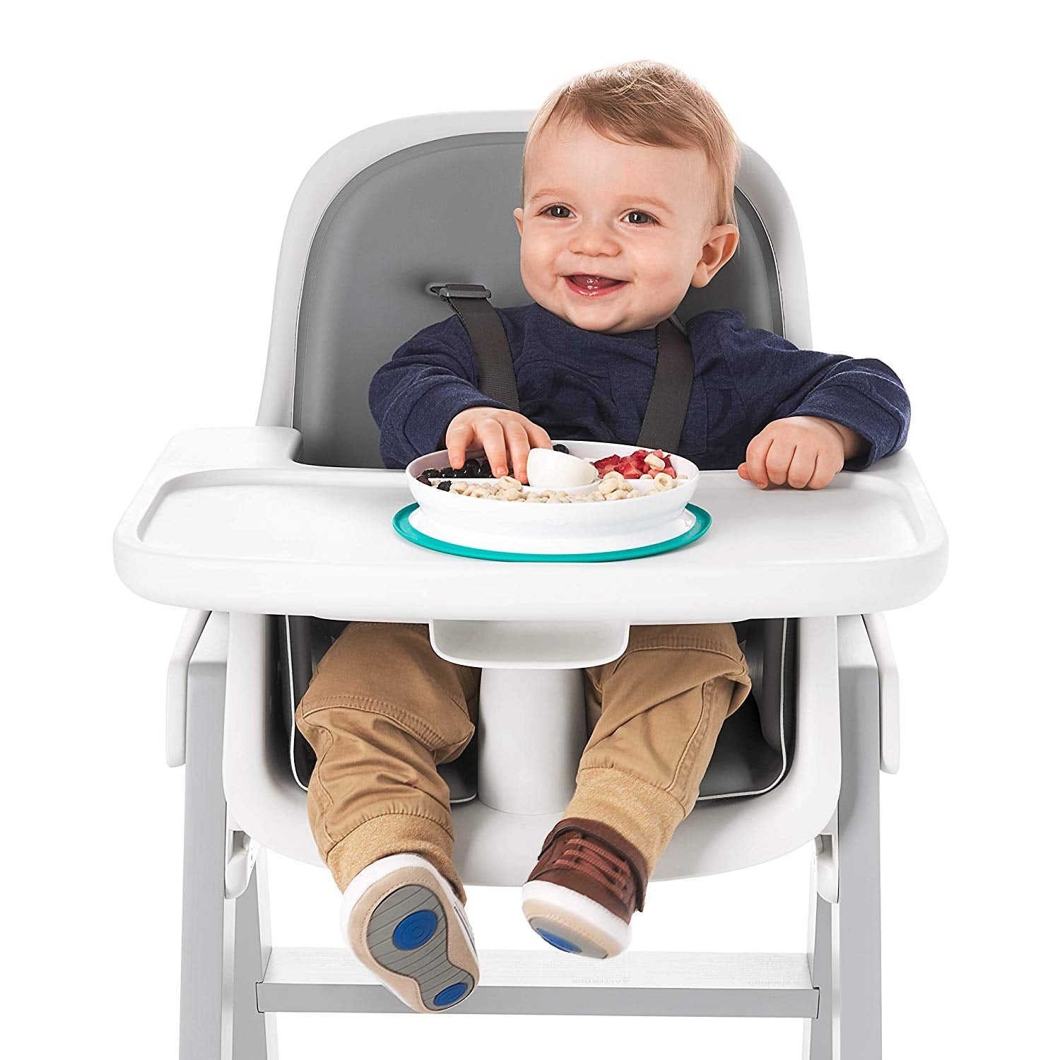OXO Tot Stick & Stay Suction Divided Baby Plate (5 Colours) - Pupsik Singapore