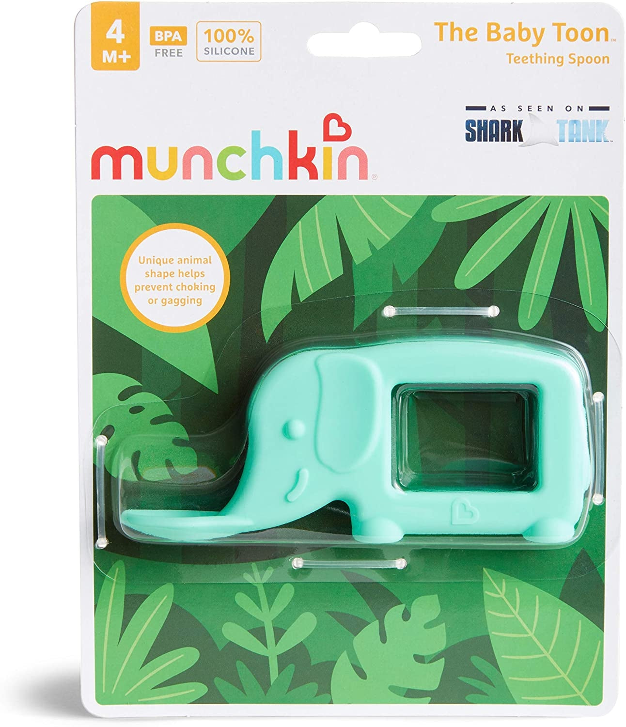 Munchkin The Baby Toon Silicone Elephant Teether Spoon - Mint