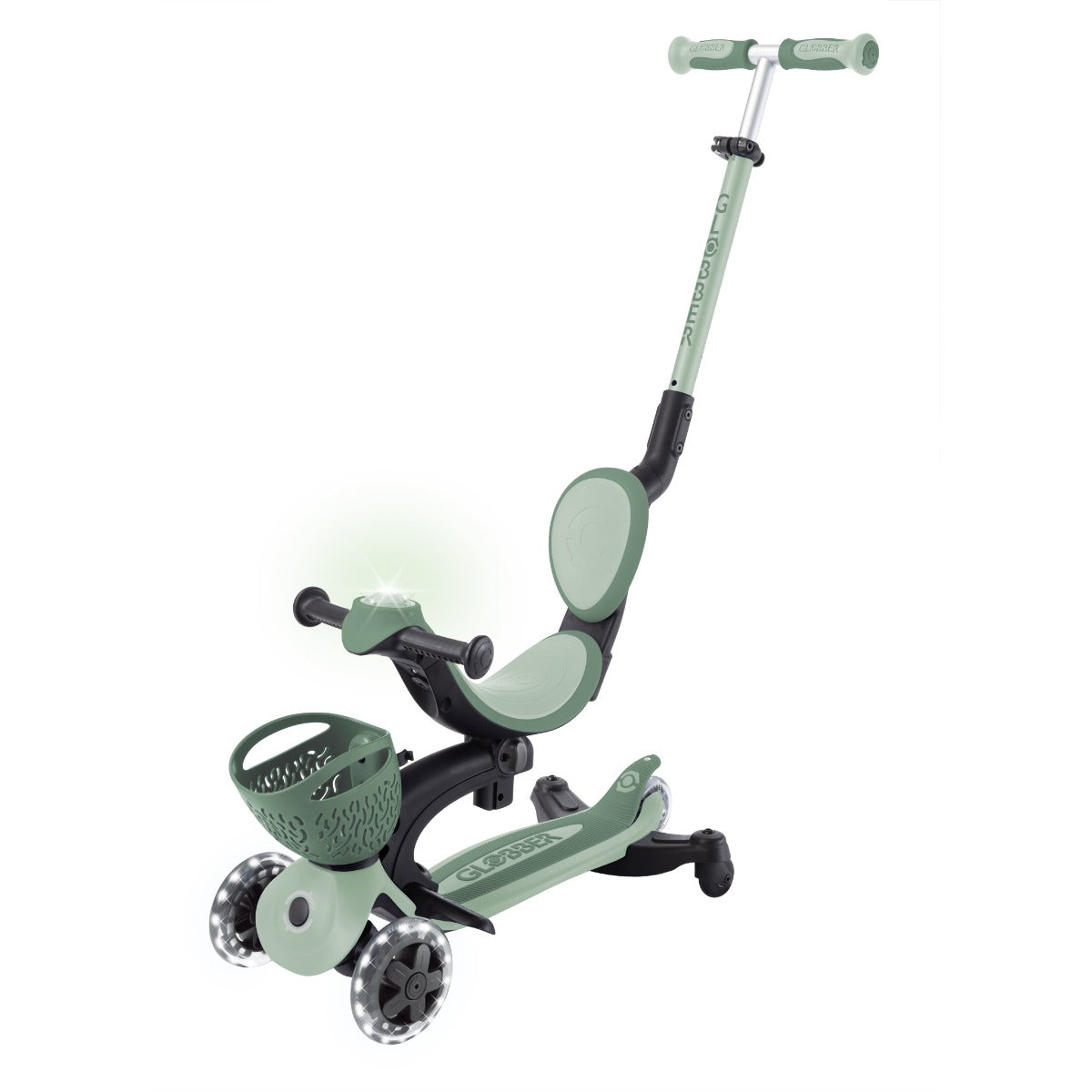 Globber GO•UP Baby Lights 360° Foldable Convertible Scooter (5 Colors)