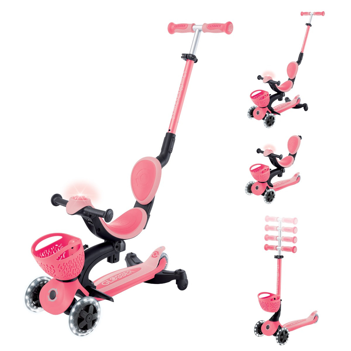 Globber GO•UP Baby Lights 360° Foldable Convertible Scooter (5 Colors) - Pupsik Singapore
