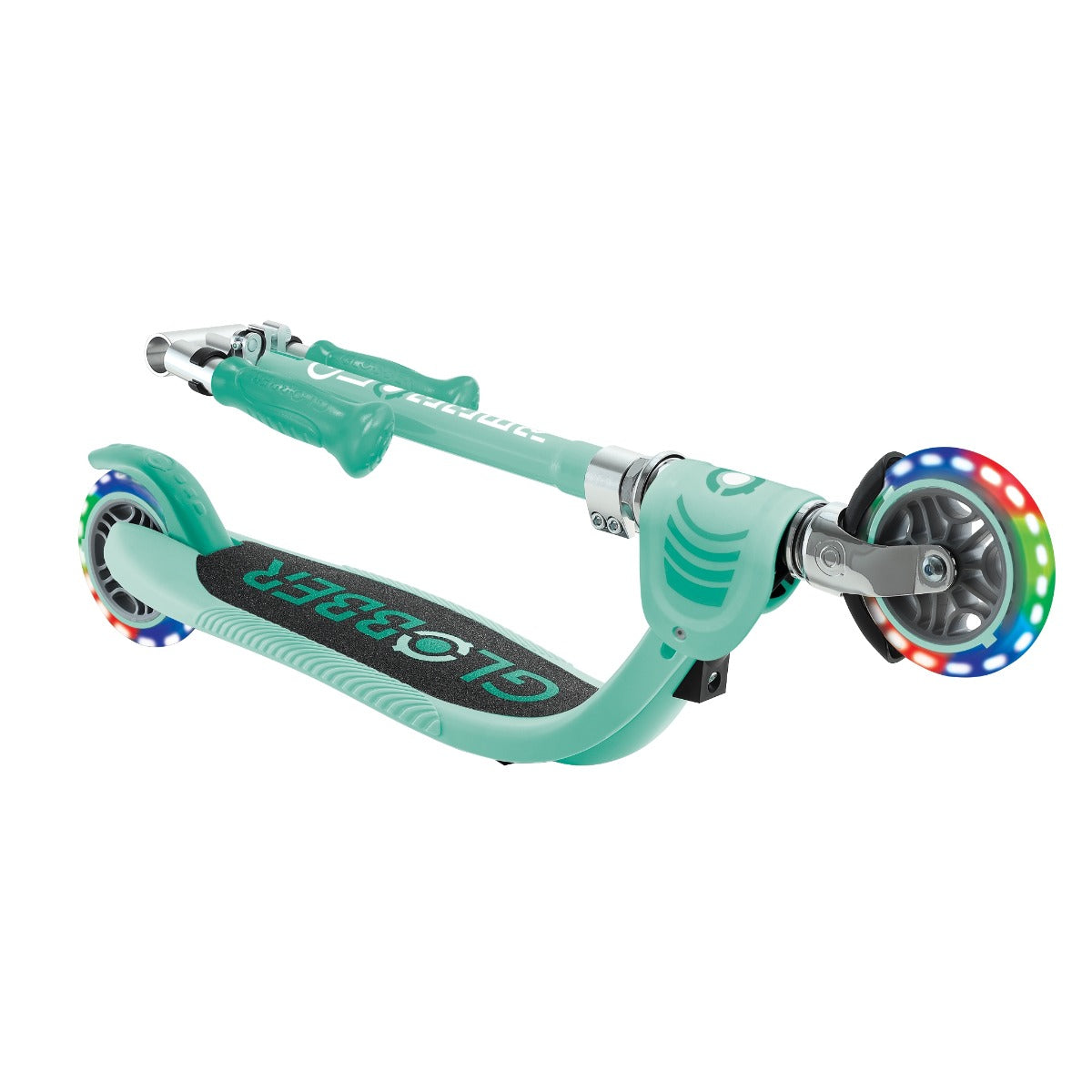 Globber Flow Foldable Junior Lights 2-Wheel Scooter (LED Wheels) - Mint