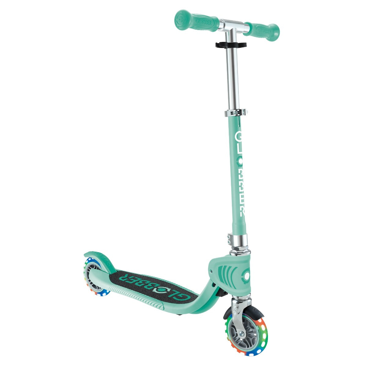 Globber Flow Foldable Junior Lights 2-Wheel Scooter (LED Wheels) - Mint