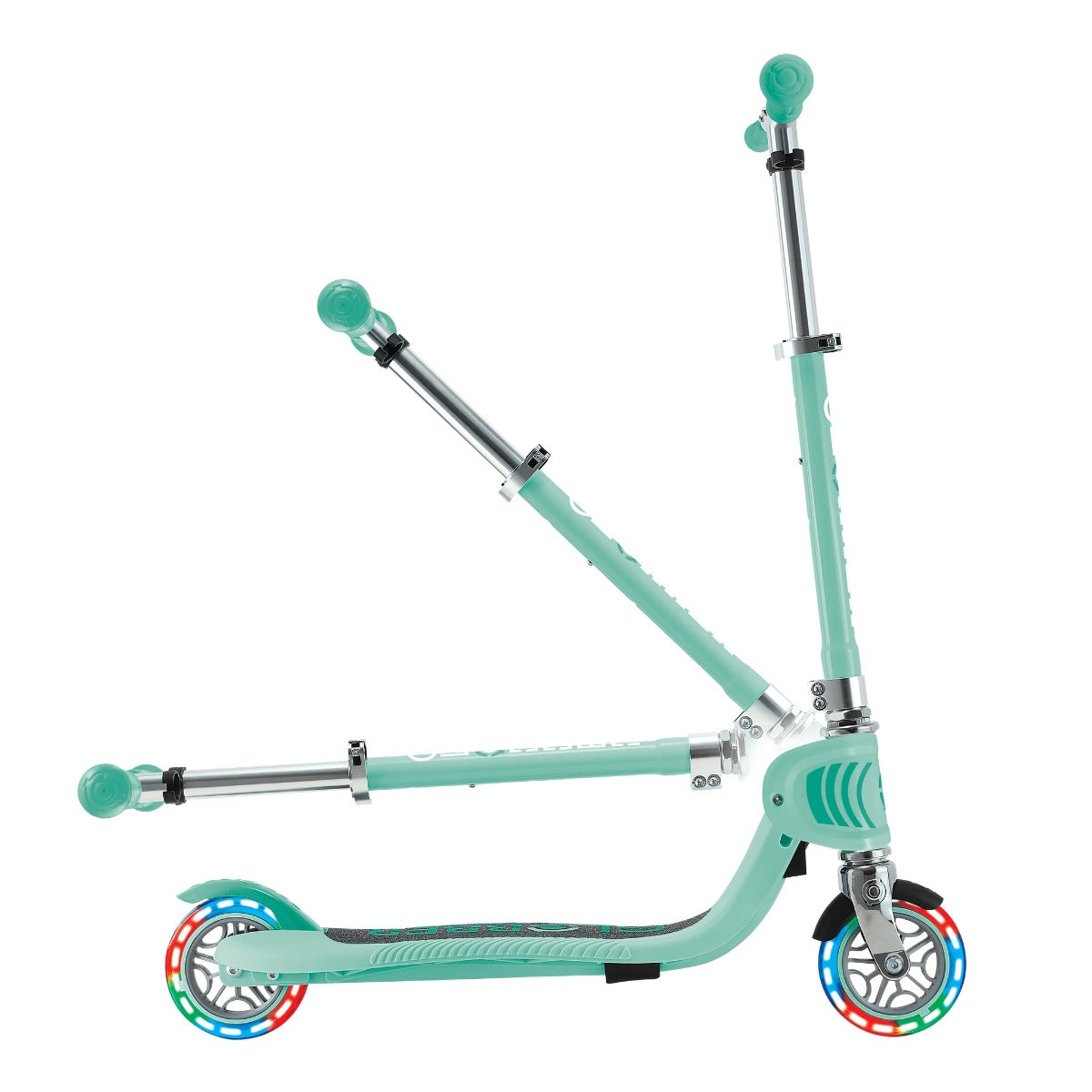 Globber Flow Foldable Junior Lights 2-Wheel Scooter (LED Wheels) - Mint