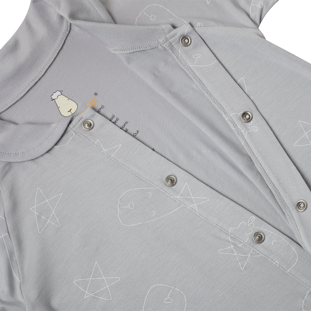 Baa Baa Sheepz Convertible Gown & Romper - Cute Big Star & Head Grey (4 Sizes)