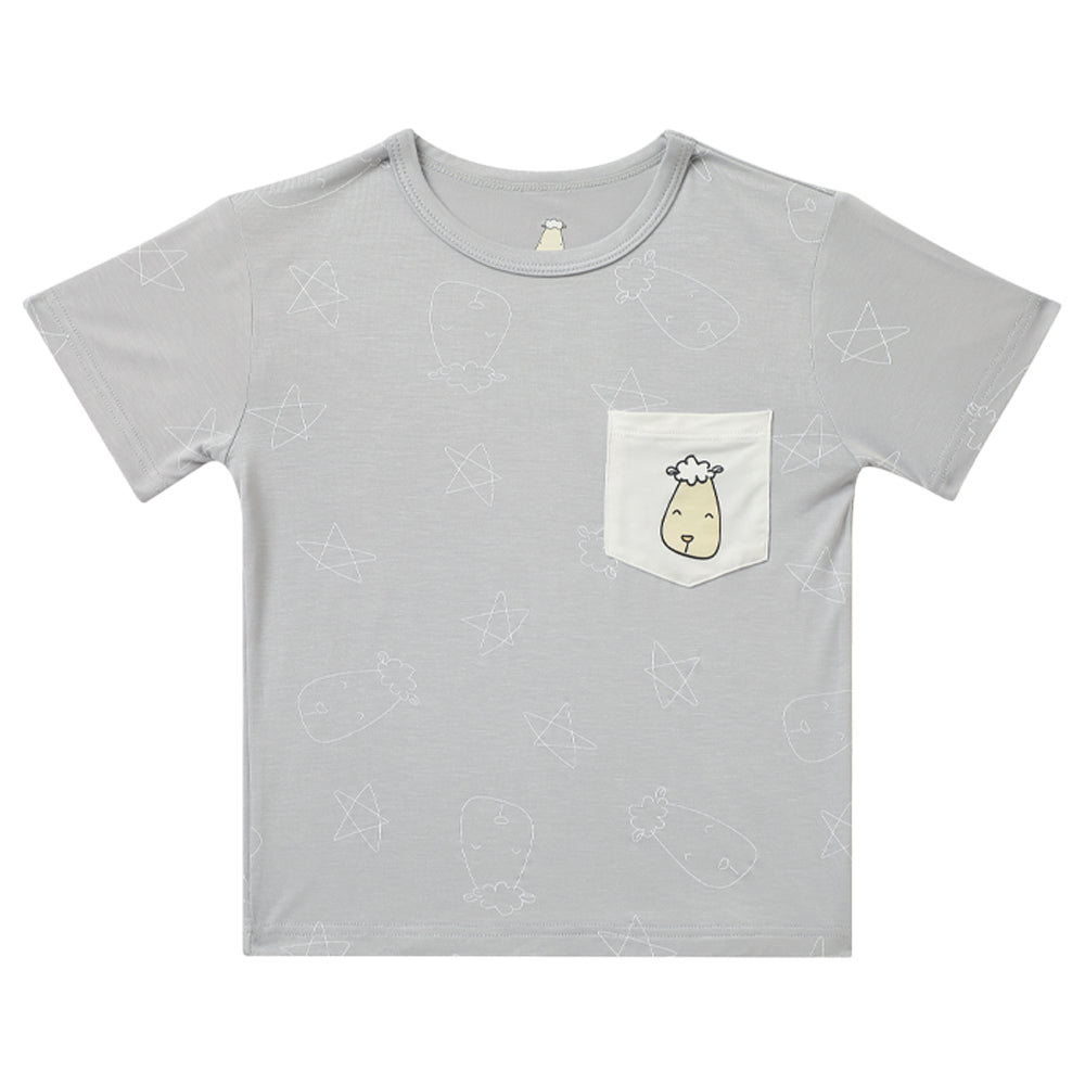 Baa Baa Sheepz Unisex Short Sleeve T-Shirt - Cute Big Star & Head Grey (3 Sizes)