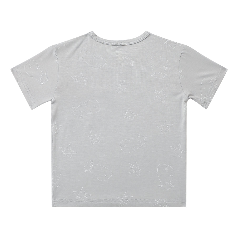 Baa Baa Sheepz Unisex Short Sleeve T-Shirt - Cute Big Star & Head Grey (3 Sizes)