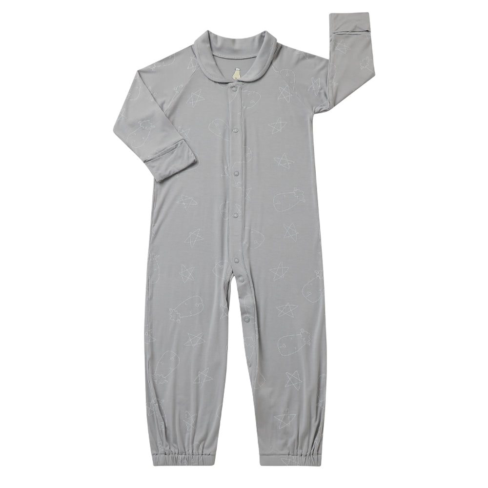 Baa Baa Sheepz Convertible Gown & Romper - Cute Big Star & Head Grey (4 Sizes)