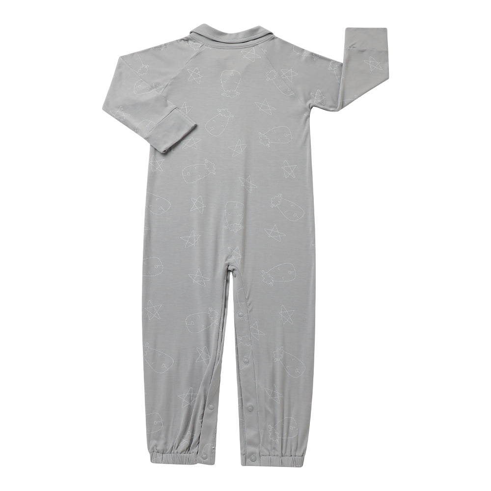 Baa Baa Sheepz Convertible Gown & Romper - Cute Big Star & Head Grey (4 Sizes)