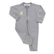 Baa Baa Sheepz Baby Zip Romper - Stripe Grey (Multiple Sizes)