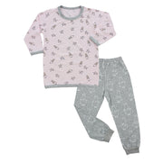 Baa Baa Sheepz Baby Long Sleeve Pyjama Set - Small Star & Sheep Pink/Big Sheep Grey (5 Sizes)