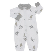 Baa Baa Sheepz Convertible Gown & Romper - Big Star & Sheep White (2 Sizes)