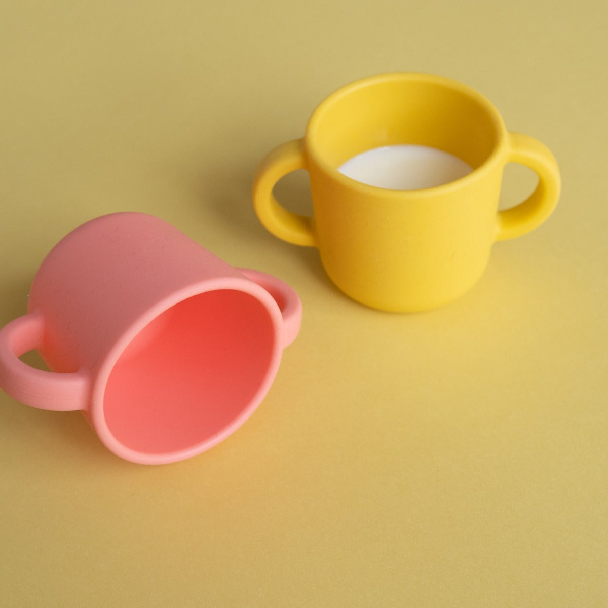 EKOBO Silicone Cup With Handles Set, 5oz (2 pk) (2 Colours) - Pupsik Singapore