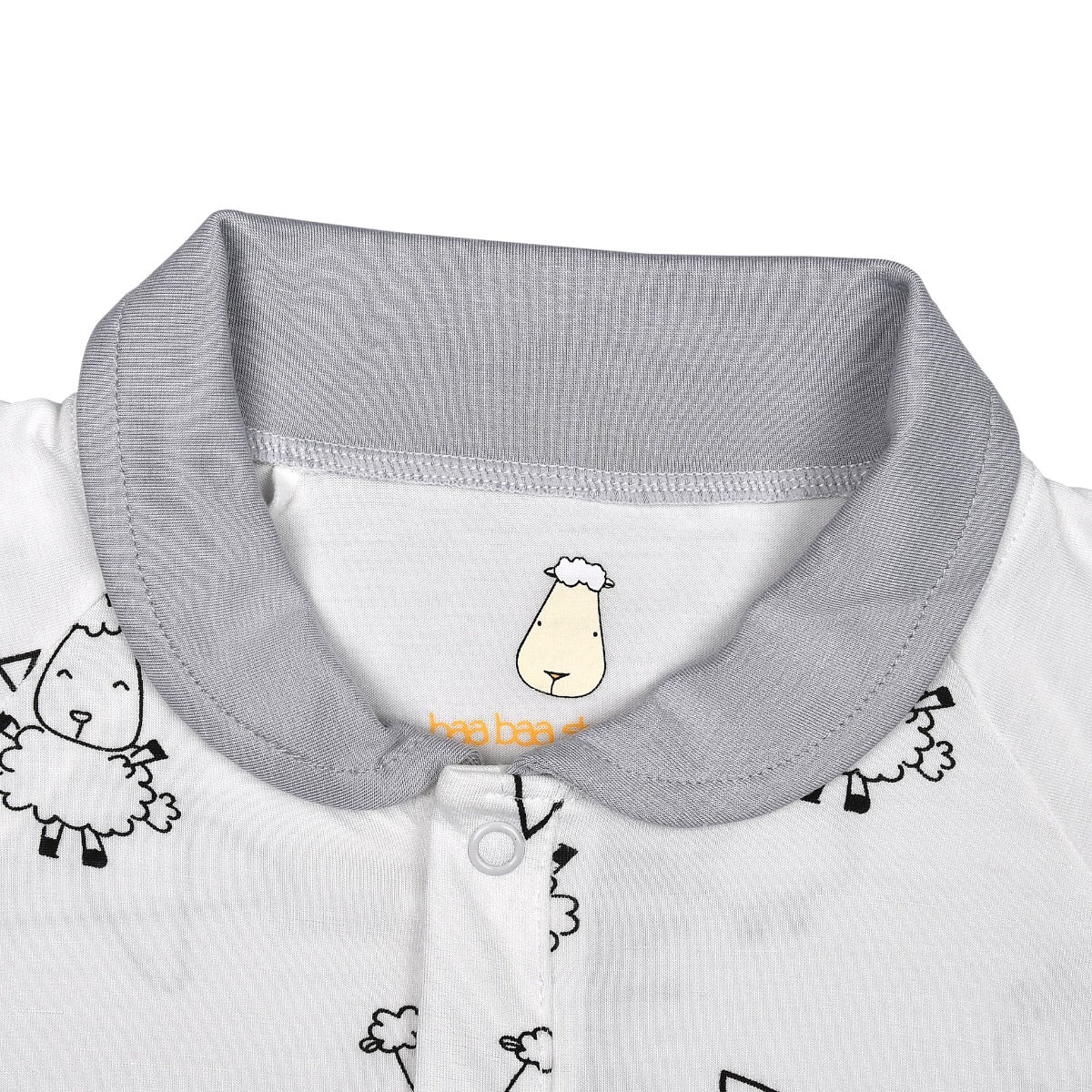 Baa Baa Sheepz Convertible Gown & Romper -Cute Big Star & Sheepz White (4 Sizes)