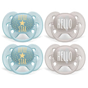 Philips Avent Ultra Soft Pacifiers, 4pk - 6-18M - Little Star/Hello