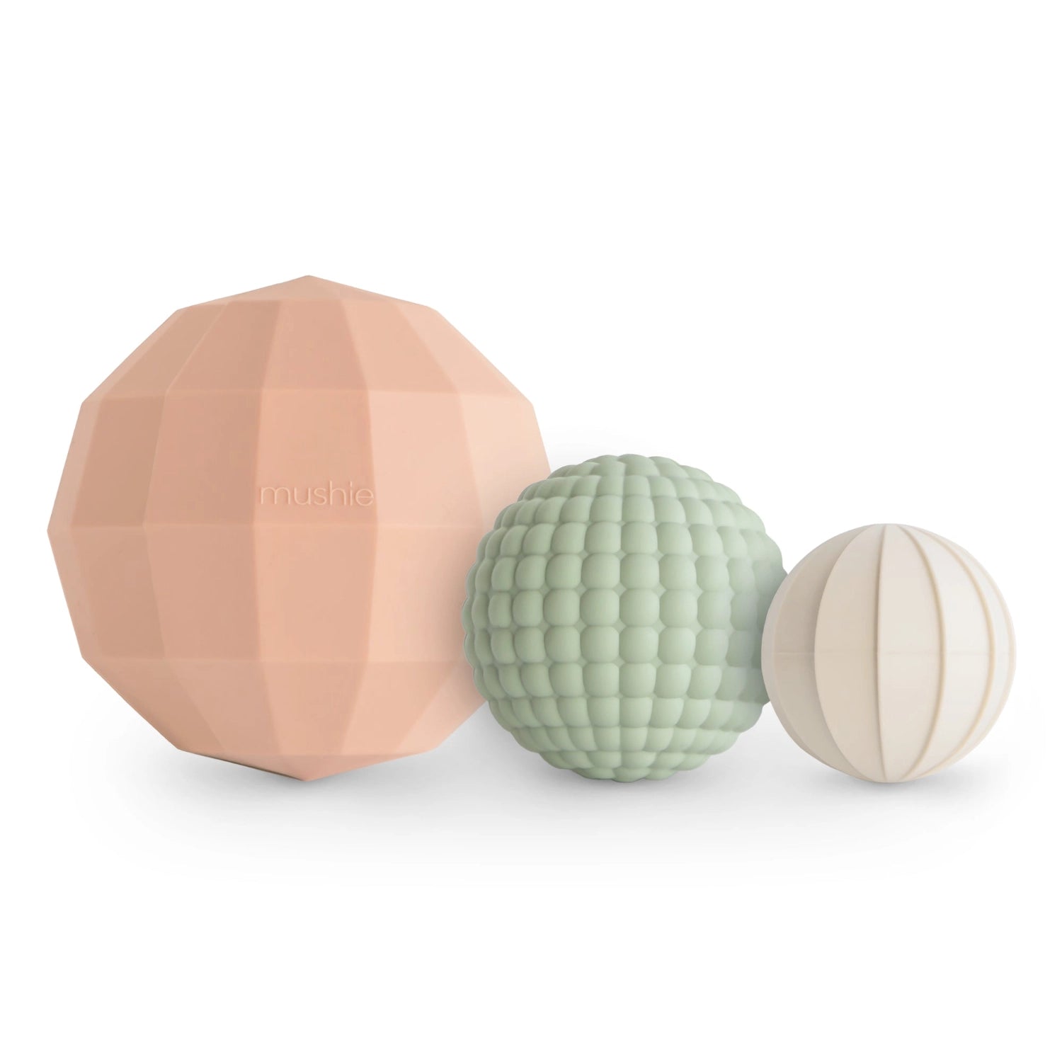 Mushie Nesting Spheres Sensory Toy, Set of 3 (2 Colors) - Pupsik Singapore