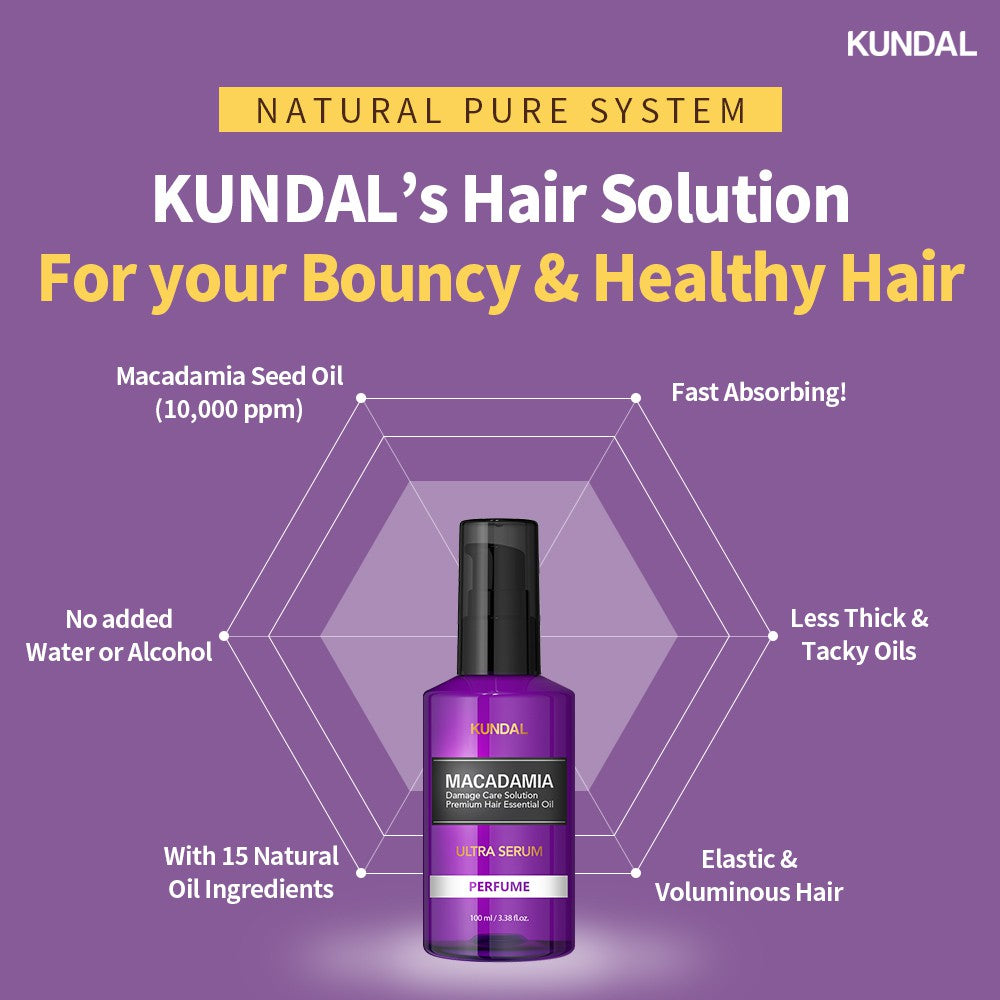 Kundal Macadamia Ultra Hair Serum, 100ml - Clean Soap (Exp 05/27)