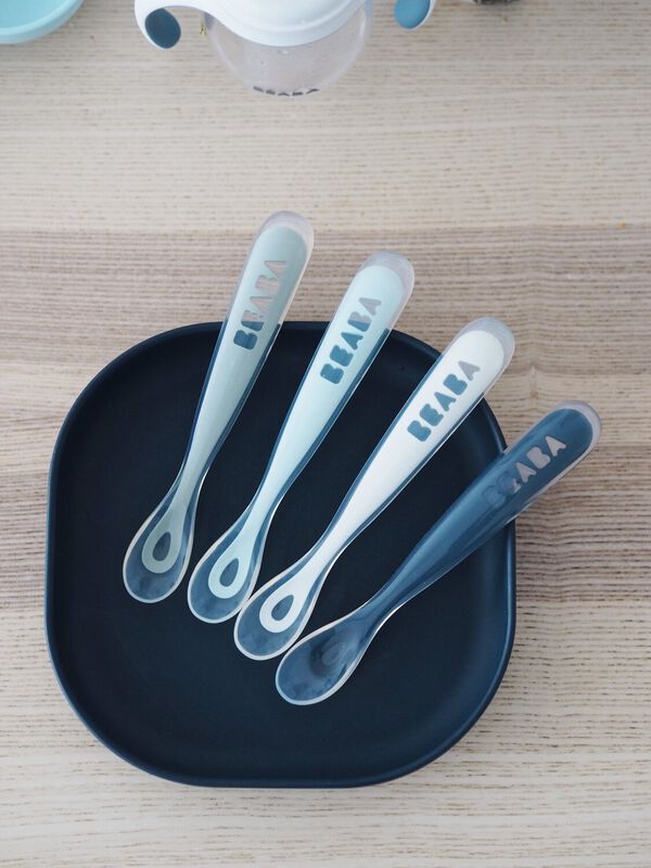 Beaba Ergonomic First Stage Silicone Spoons, 4pk - Assorted