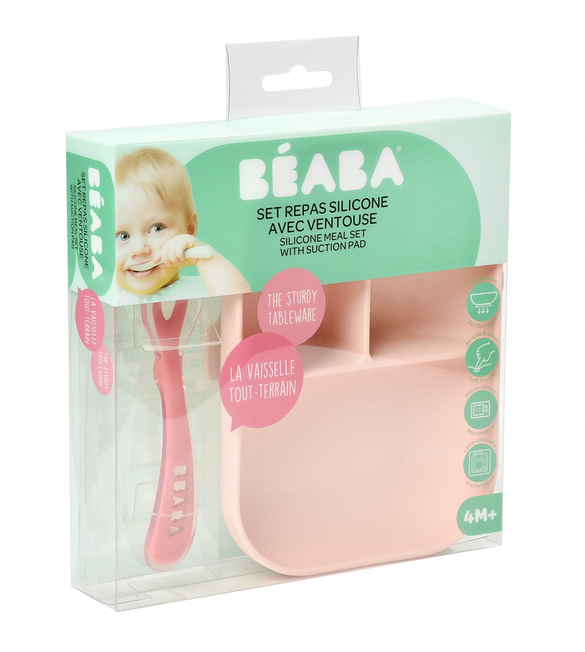 Beaba Silicone Divided Baby Plate & Spoon (3 Colours) - Pupsik Singapore