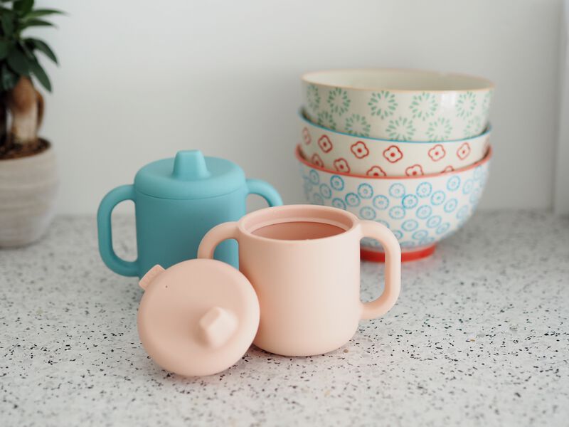 Beaba Silicone Learning Cup with Spout Lid, 170ml - Pink