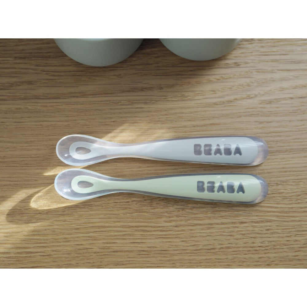 Beaba 1st Age Silicone Spoons, 2pk (3 colours) - Pupsik Singapore