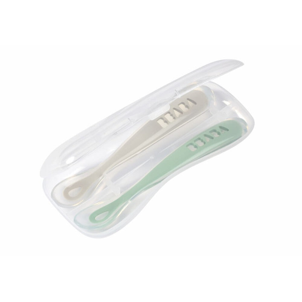 Beaba 1st Age Silicone Spoons, 2pk (3 colours) - Pupsik Singapore