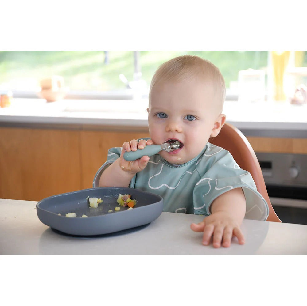 Beaba Stainless Steel Pre-Cutlery Fork & Spoon Set, 2pk (4 Colors)