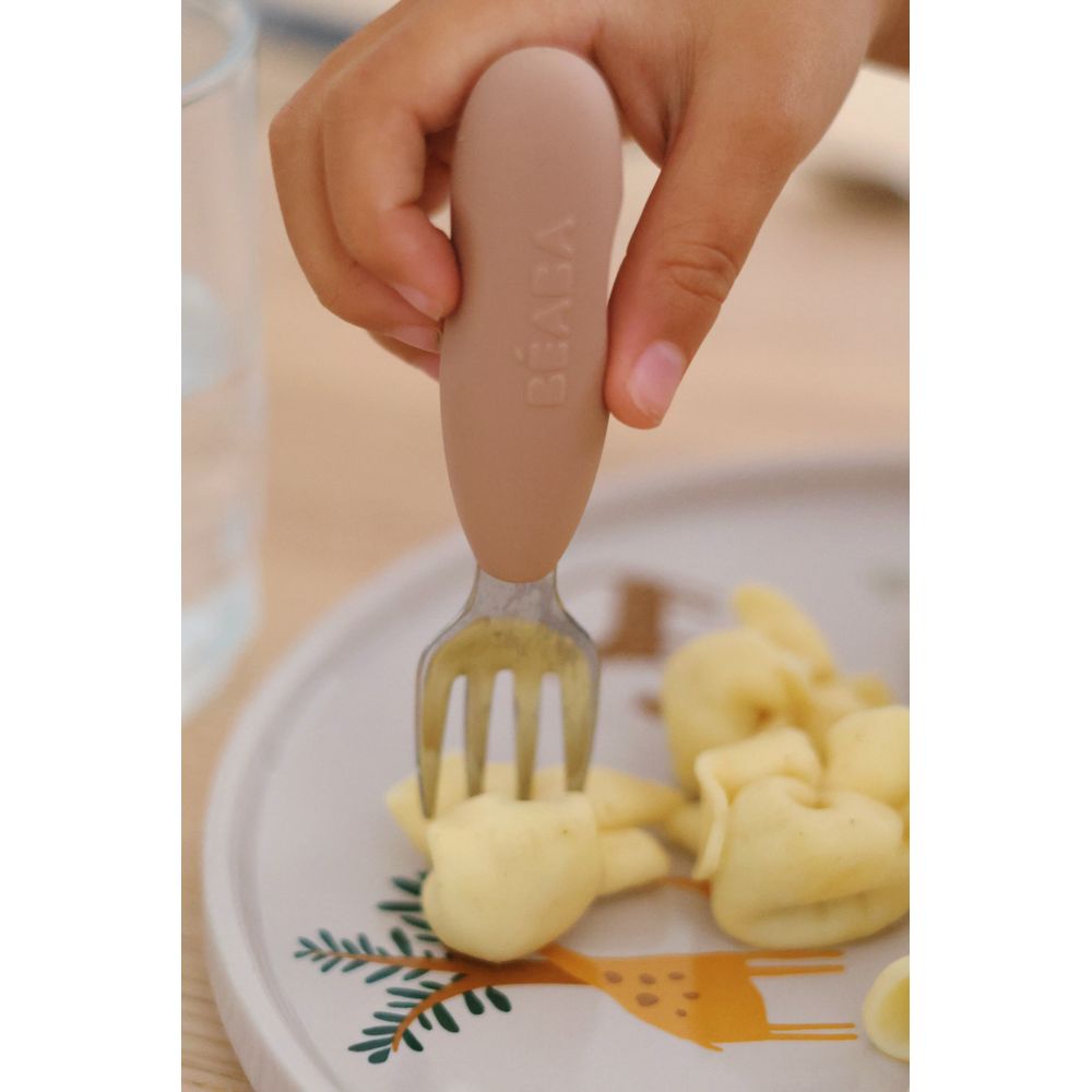 Beaba Stainless Steel Pre-Cutlery Fork & Spoon Set, 2pk (2 Colors)
