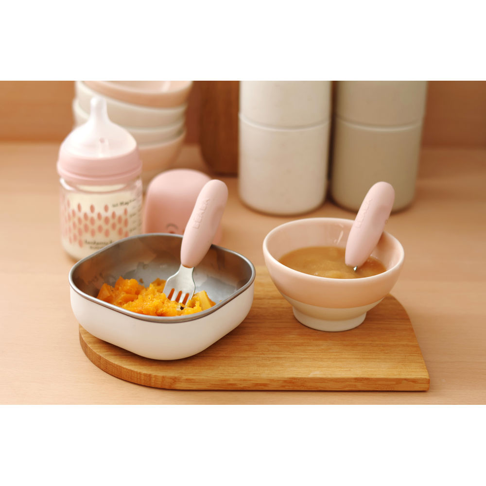 Beaba Stainless Steel Pre-Cutlery Fork & Spoon Set, 2pk (2 Colors)