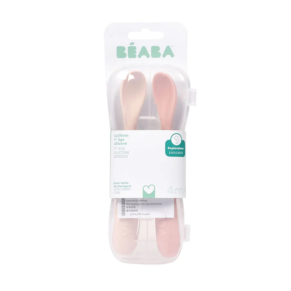 Beaba 1st Stage Silicone Spoons & Case, 1/2/4pk (10 Types)