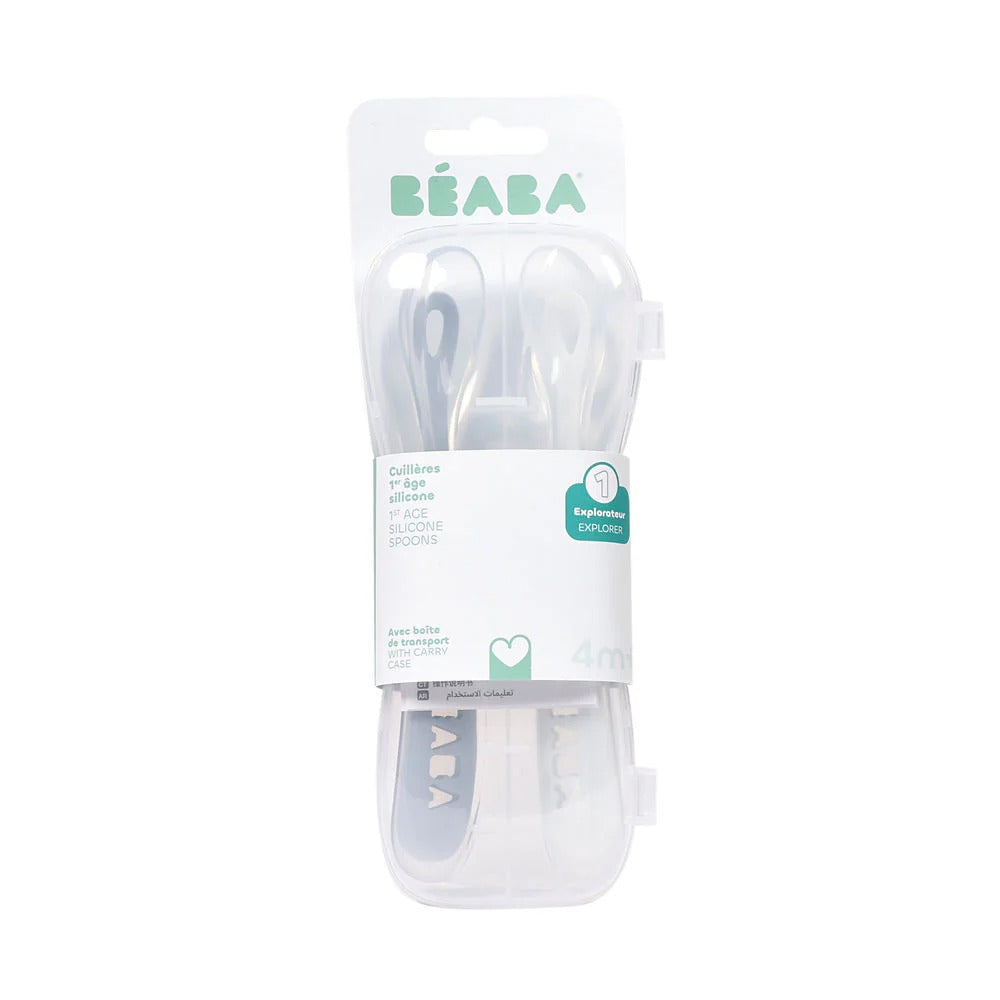 Beaba 1st Age Silicone Spoons, 2pk (3 colours)