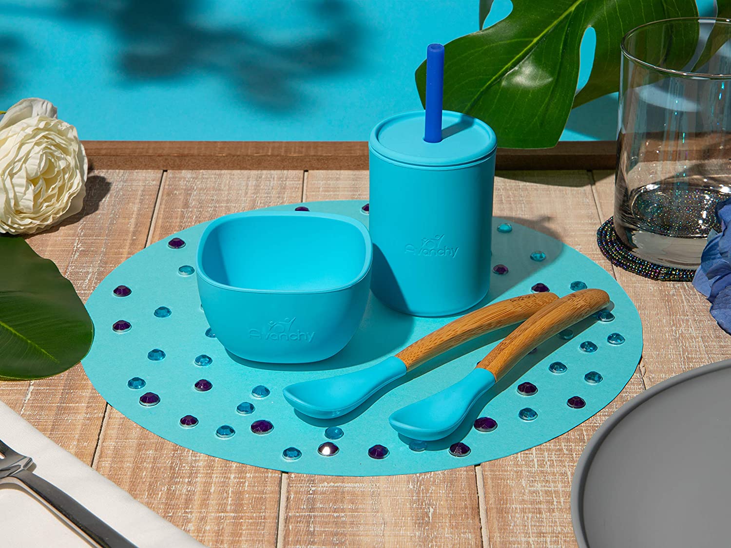Avanchy Silicone La Petite Essentials Feeding Set (8 Colours) - Pupsik Singapore