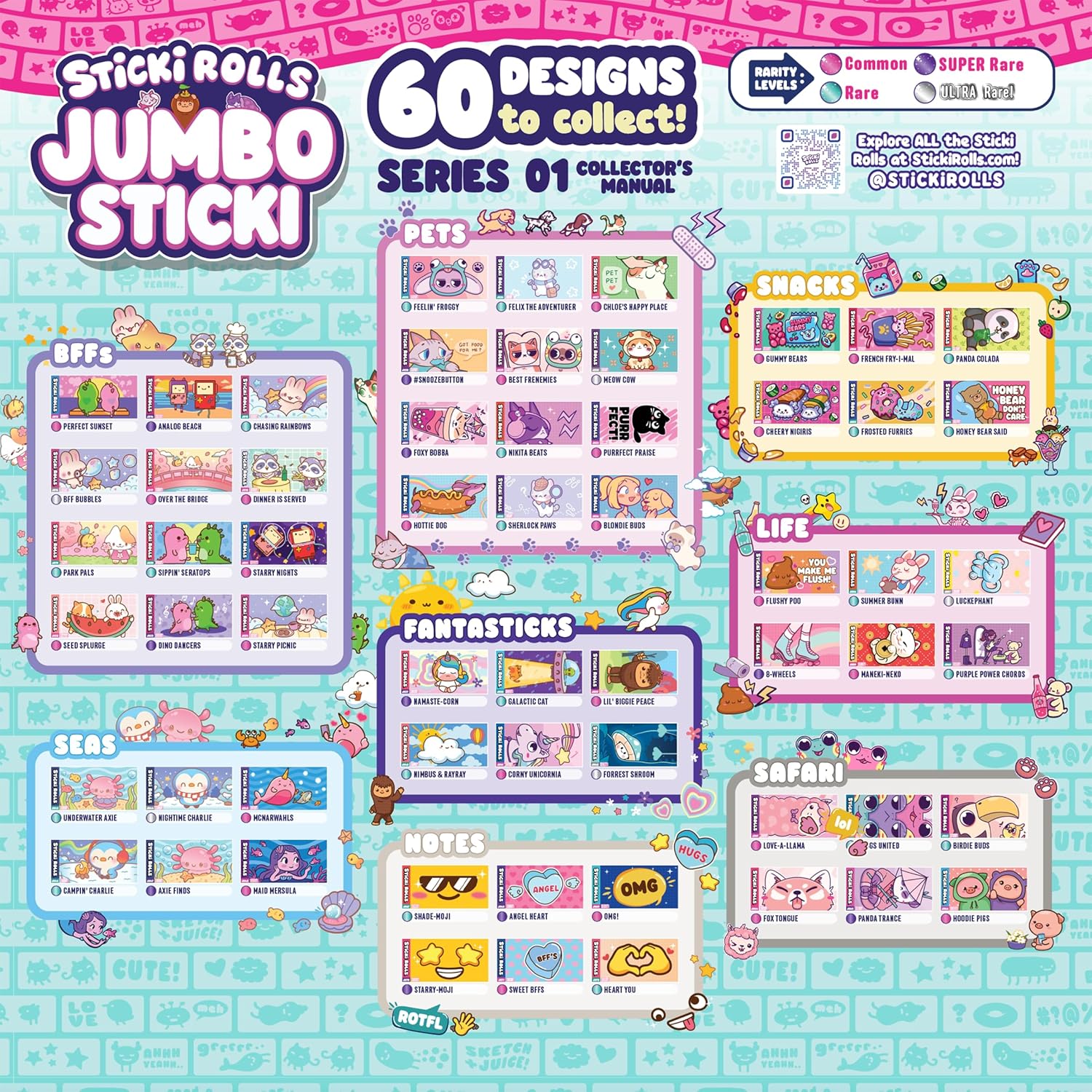 Sticki Rolls Jumbo Stickies, 3pcs