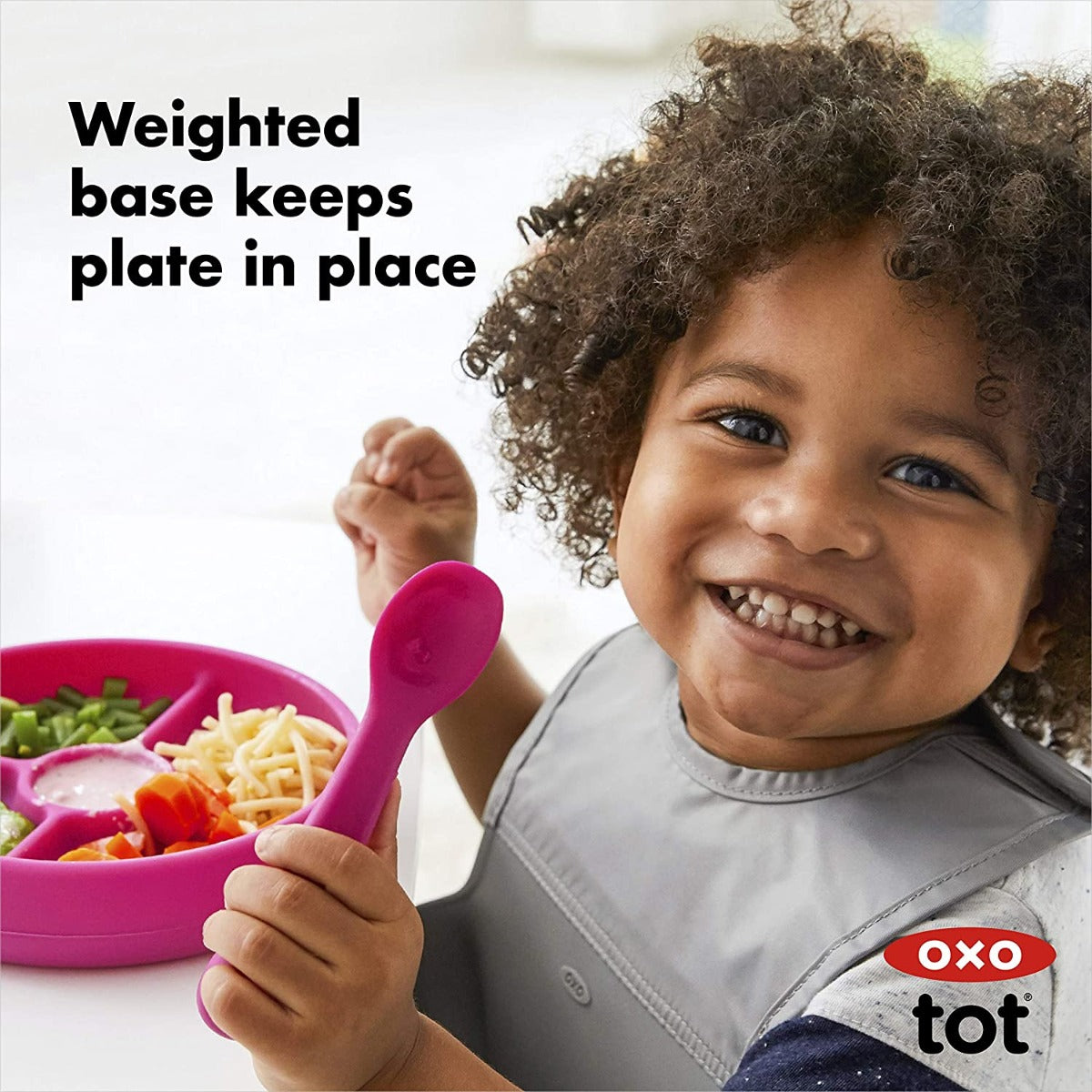 OXO Tot Divided Silicone Plate (3 Colors) - Pupsik Singapore