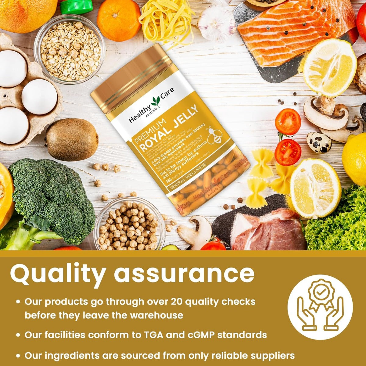 Healthy Care Premium Royal Jelly 1000mg, 365 caps (Exp 08/27)