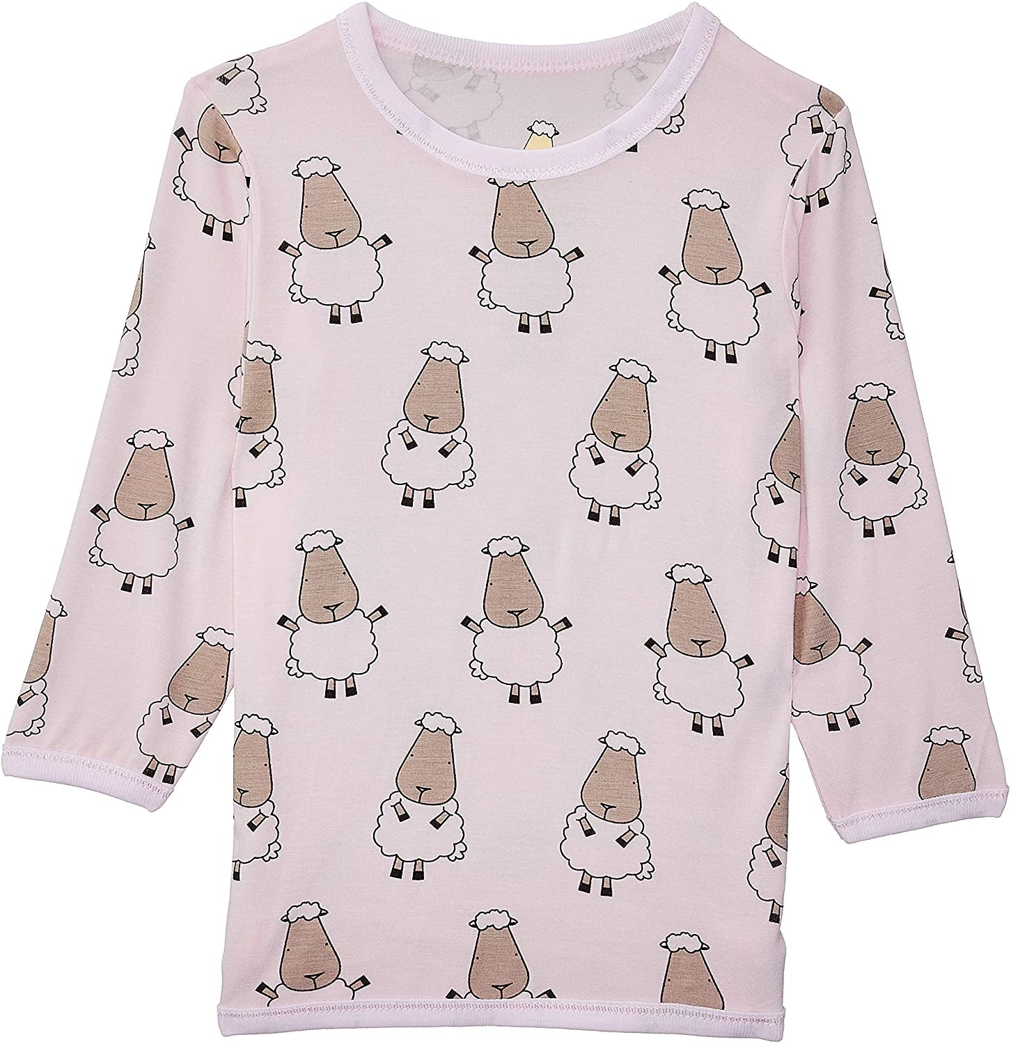 Baa Baa Sheepz Baby Long Sleeve Pyjama Set - Big Sheep Pink/Big Moon & Sheep Grey