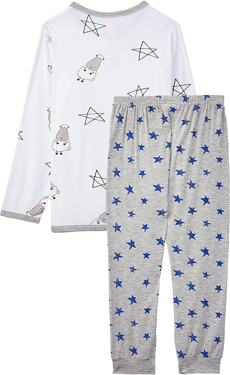 Baa Baa Sheepz Baby Long Sleeve Pyjama Set - Big Star & Sheep White/Blue Star Grey