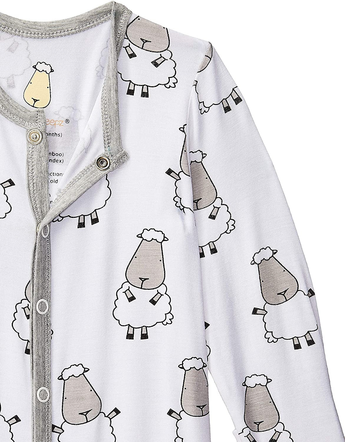 Baa Baa Sheepz Baby Middle Snap Romper - Big Sheep White (2 Sizes)