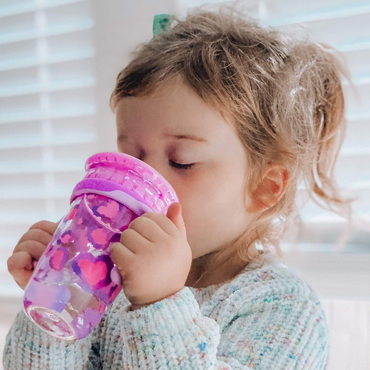 Nuby 360 Edge Printed 2-Stage Drinking Rim Tritan Cup, 300ml (3 Designs) - Pupsik Singapore