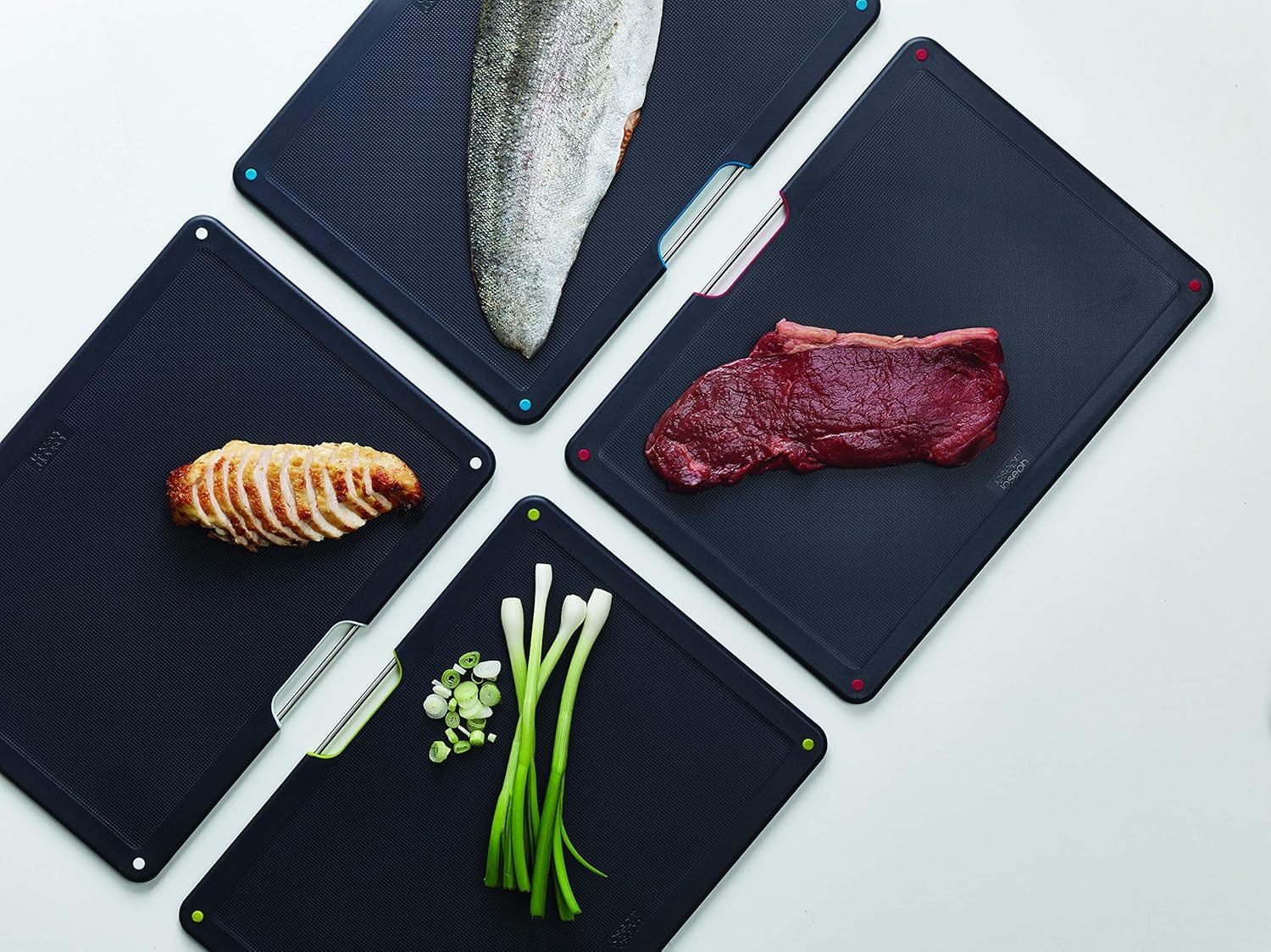 Joseph Joseph Folio Steel 4-piece Chopping Board Set - Black (Minor Cosmetic Damage)